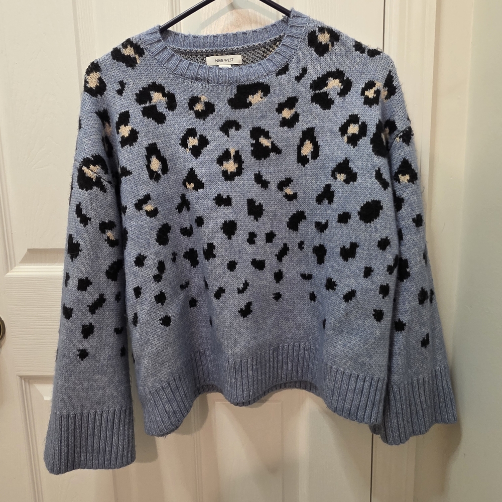Nine West Blue Animal Print Sweater